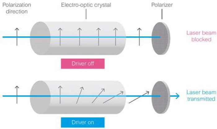 在 EOM 中，外加電壓可旋轉(zhuǎn)入射光的偏振