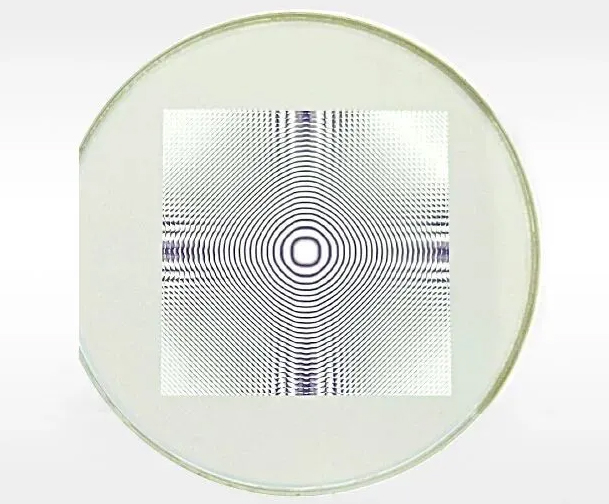 液晶DOE實拍圖(偏振片下能觀看到相位圖案)